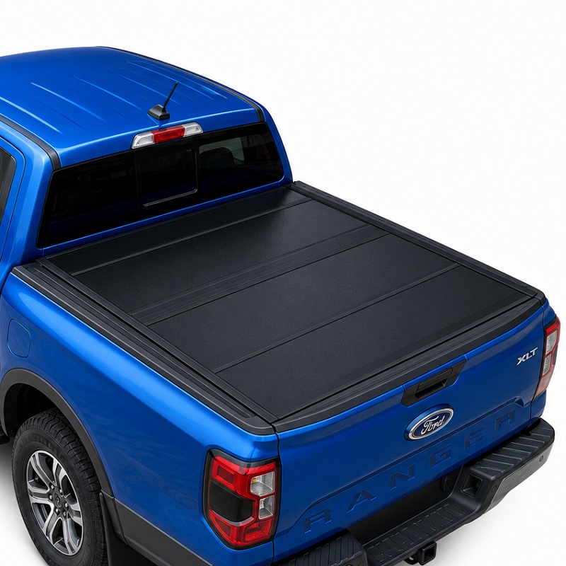 Ford Ranger için Düşük Profilli Sert Dört Katlı Tonneau Kapağı