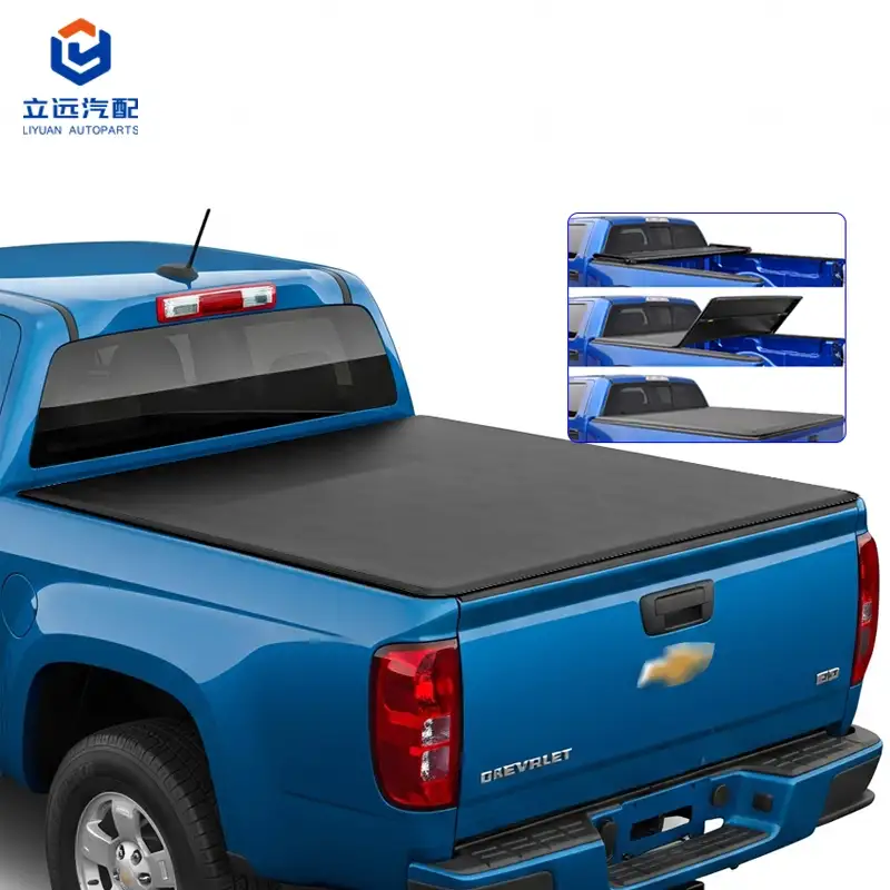 GMC Chevrolet için Yumuşak Vinil Üç Katlı Tonneau Kapağı